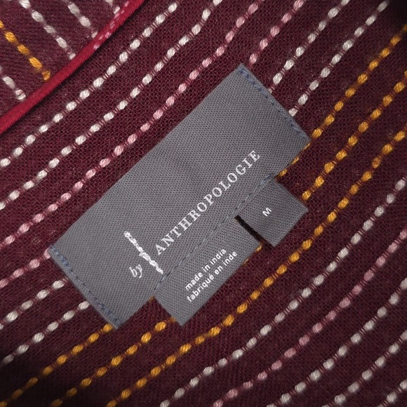 Anthropologie Top M Isadora Button Back Tunic Shirt Popover Textured Wool Blend - Picture 2 of 15